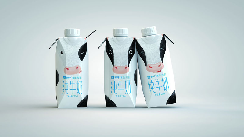 طراحی بسته بندی شیر پاکتی ظریف گرافیک