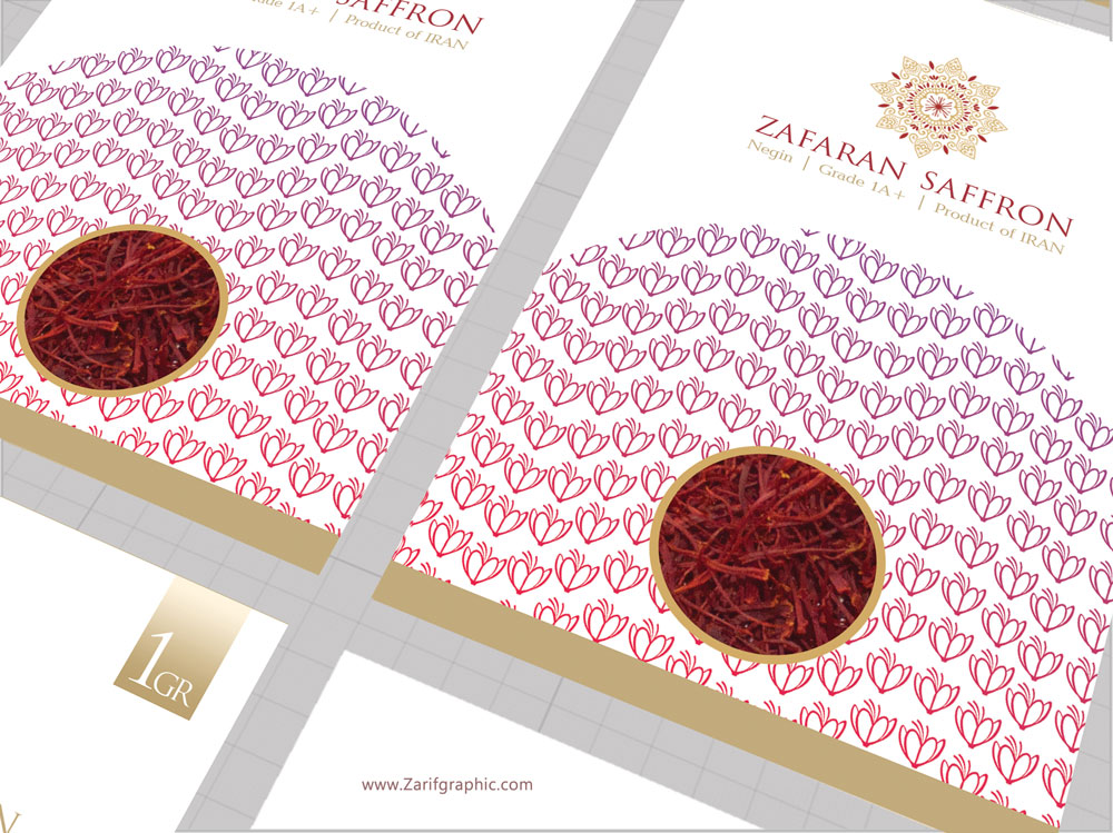 amazing saffron packaging design in zarifgraphic
