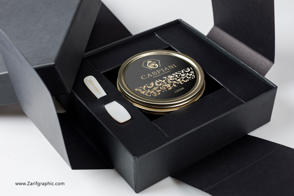 caviar packaging design in iran