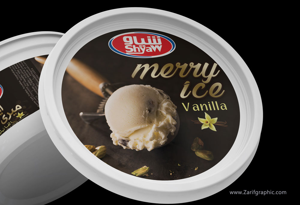 طراحی بسته بندی بستنی وانیلی شیاو عراق