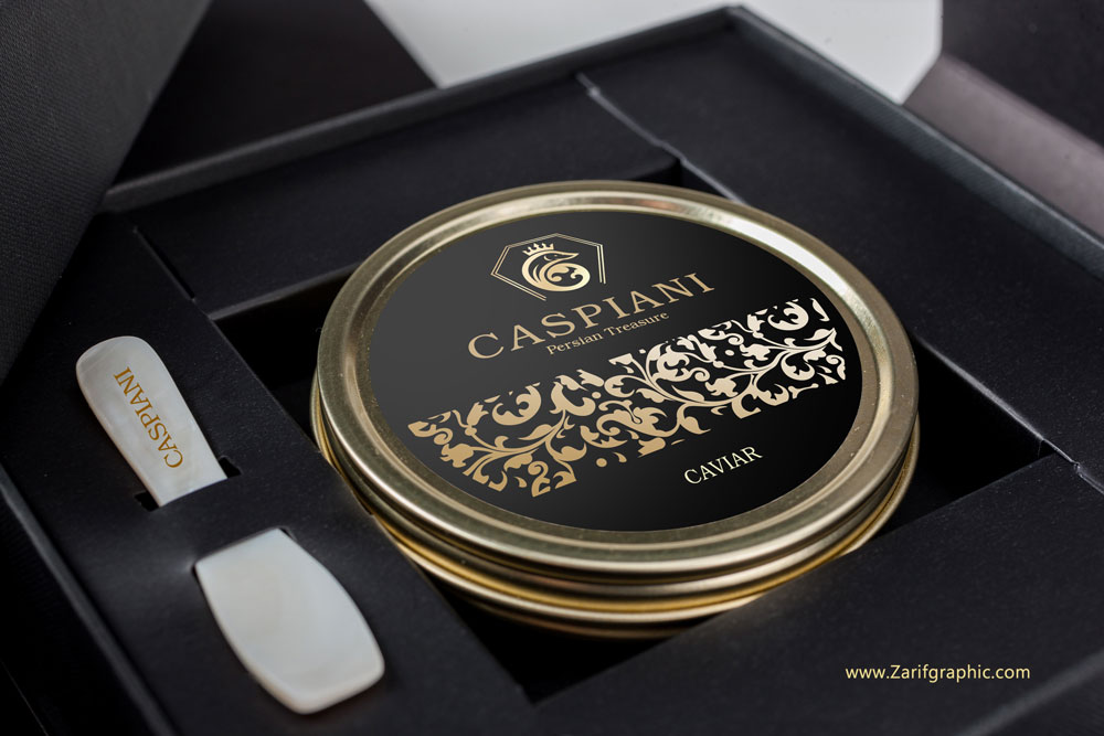 luxury packaging design in zarifgraphic for almasia caviar